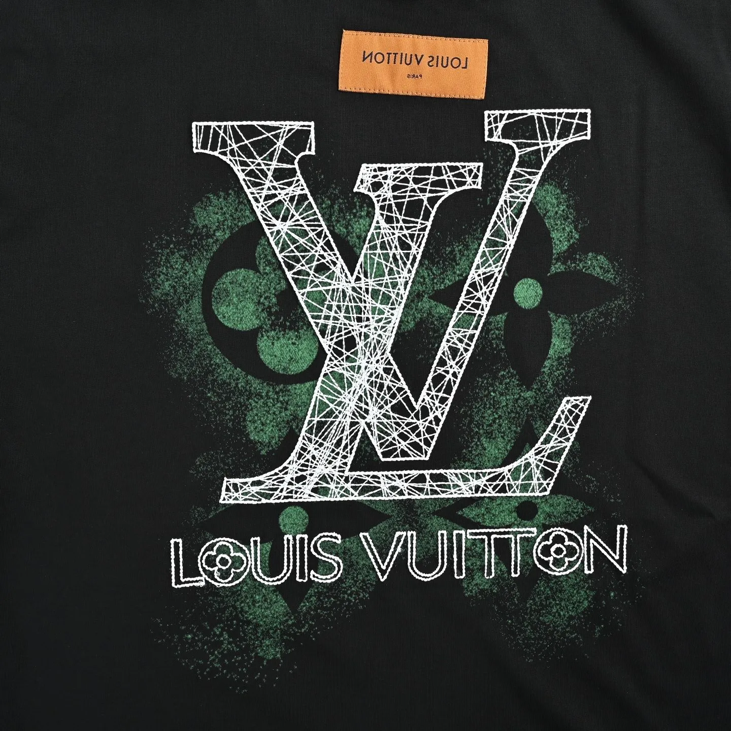 Louis Vuitton/Louis Vuitton inkjet presbyopic line logo embroidered short sleeves